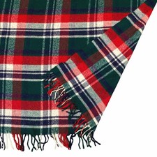 Vtg TROY Blanket Mills Wool Tartan Plaid Leisure Blanket Stadium Throw Lap Robe