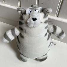 Russ B Kliban Cat Plush 8" Gray White Stuffed Animal kitten