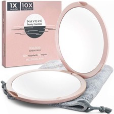 Compact Mirror 4in 1x10x Double Sided Folding Travel Makeup Mirror for Purse Bag