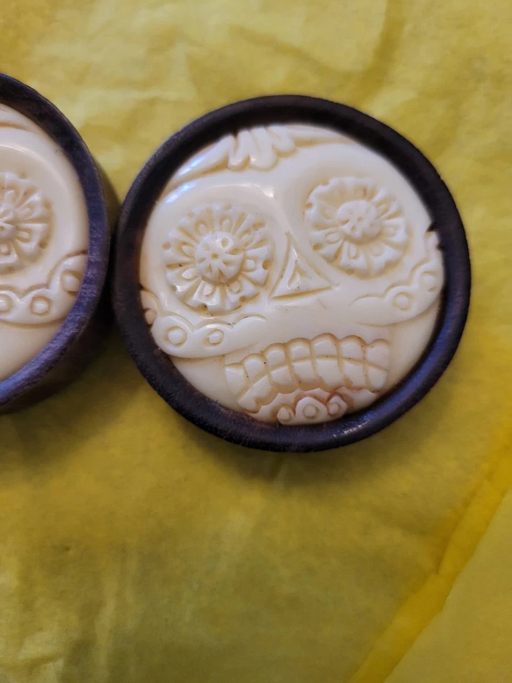 Piercing Rey Azúcar Calavera Lóbulo Estiradores Joyería Halloween Muerto Foto 3 de 4