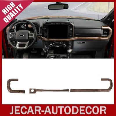 Wood Grain Central Console Dashboard Decoration Cover Trim For Ford F150 2021+