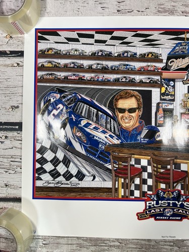 Y2K Rusty's Last Call 2005 Penske Racing Miller Lite Sam Bass Poster Print Sign - Picture 2 of 10