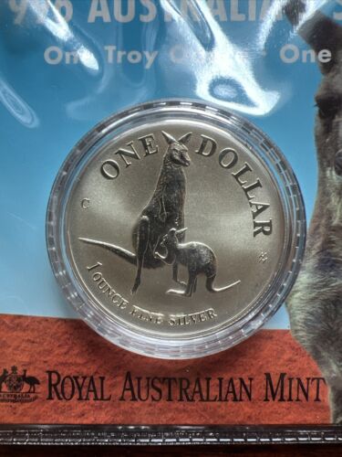 Münze Australian Kangaroo 1996 1 oz Stempelglanz auf Ausgabekarte - Bild 2 von 4