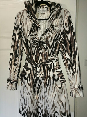 Damen Trenchcoat-Mantel; superweiches Material, Tigerlook, Gr. 38, Lucy Paris