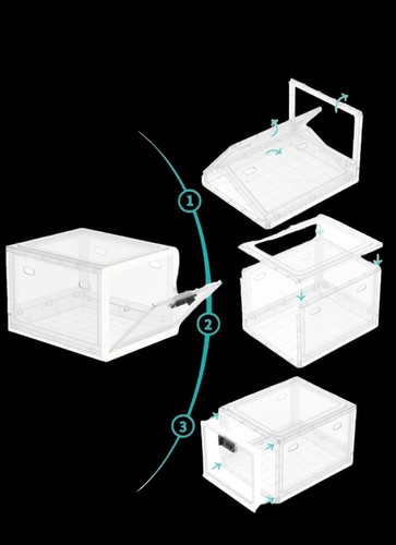 Almacenamiento apilable bloqueable para medicamentos alimentos u objetos pequeños transparente - Imagen 3 de 4