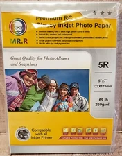 Mr. R Premium RC Glossy Inkjet Photo Paper*5R*5"x7"*260gsm*New*Free Shipping 