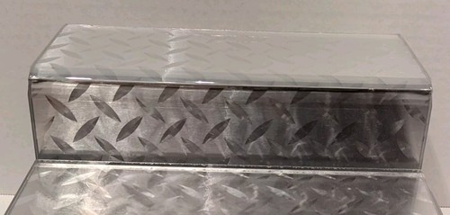 3 Tier Acrylic 9" Liquor Bottle Back Bar Shelf with Diamond Plate Vinyl Wrap - Picture 4 of 13