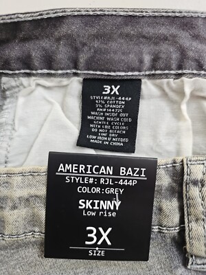 American Bazi ~Woman Plus Size 3X~ Gray Denim Skinny Jeans Stretch