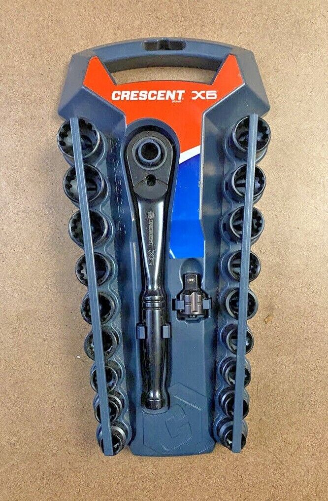 Crescent CX6PT20 20-Piece X6 Pass-Through Ratchet and Sockets SEA & Metric