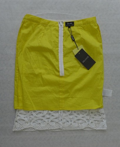 Nuevo con etiquetas Bardot Amarillo/Blanco Encaje Lápiz Mini Falda EE. UU. 4/XS Eur 36 - Imagen 7 de 9