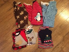 Boys size 4T / 4 Fall /Winter Pajamas Lot of 9 EC Carter's, Jammies