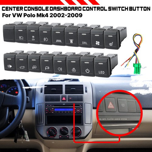 PARA POLO MK4 9N 9N3 (02-09) SALPICADERO ALIMENTACIÓN/BARRA DE LUZ/BOTÓN INTERRUPTOR LÁMPARA ESP - Imagen 1 de 35