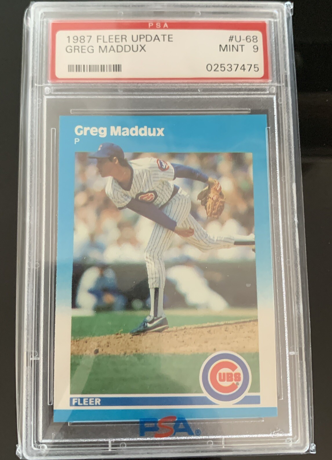 1987 Fleer Update Glossy #U-68 Greg Maddux RC Rookie Card PSA 9 MINT