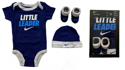 Nike Baby Newborn Boys 3 Piece Set - 6-12 Month - New in Box 100% Cotton