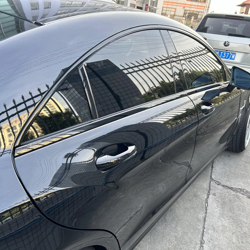Matte/Glossy Black Chrome Delete Window Trims For Mercedes Benz CLS W218 2012-17 - Image 2 of 4