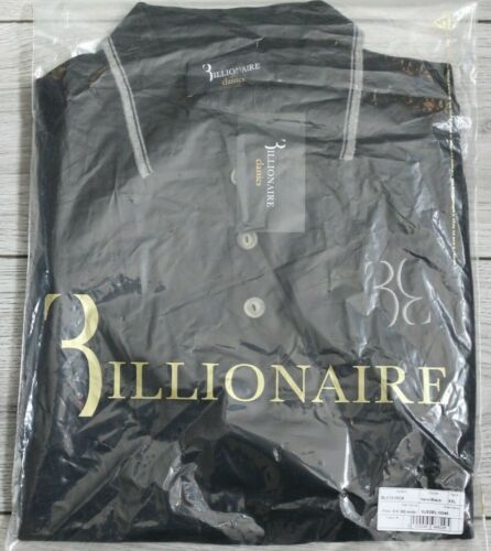 BILLIONAIRE Black Knitted BB Embroidered Logo Polo Shirt XXL 2XL BNWT in Bag