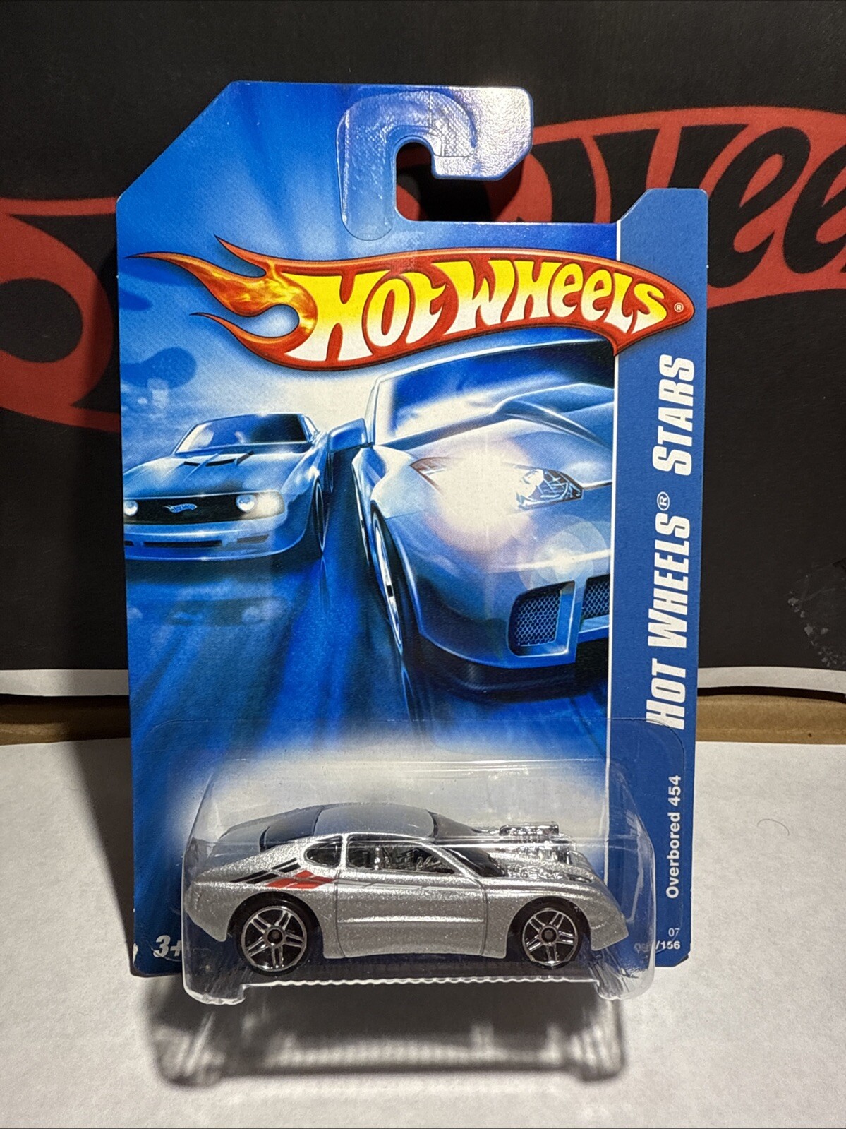 HOT WHEELS STARS 2007 OVERBORED 454 SILVER WITH CHROME WHEELS # 089/156