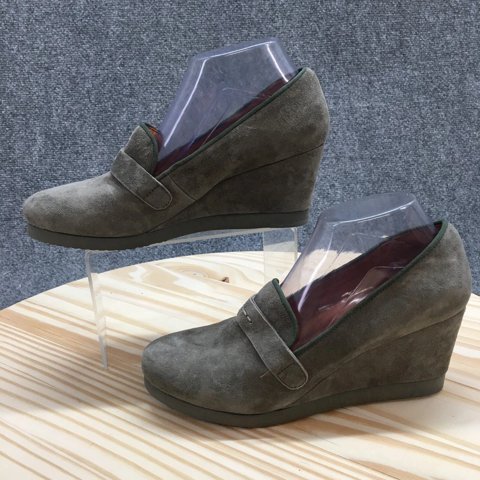 Zapatos mocasines de cuña sin cordones para mujer Gentle Souls 9 M Up At Dawn gris gamuza Foto 2 de 4