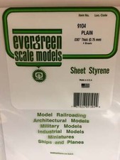 Evergreen Scale Models Styrene Sheet White 8 x 21in 20.3 x 53.3cm .030in .0 9104