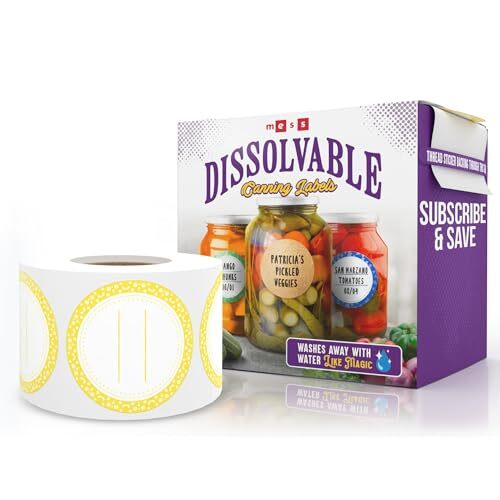 Mustard 2" Dissolvable Canning Labels 200 Removable Food Labels for Container... eBay