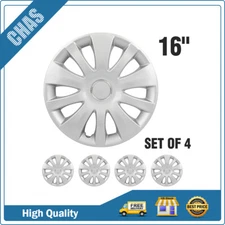 16" Set of 4 Silver Wheel Skins Rim Covers Hub Caps Snap On Fits R16 Tire & Rim