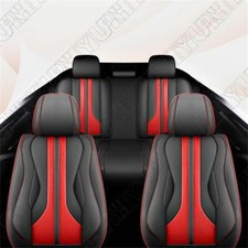 Universal Blackred Pu Full Set 5 Seats Front Rear Car Seat Covers Cushion Universal Blackred Pu Full Set 5 Seats Front Rear Car Seat Covers Cushion