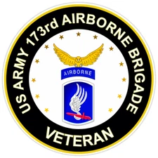 US Army 173rd Airborne Brigade Veteran Bumper Sticker Military Vinyl Decal 5"