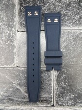 20mm IWC Blue Genuine Rubber Strap Diver Watch Band w/ Rivet for PILOT Top Gun W