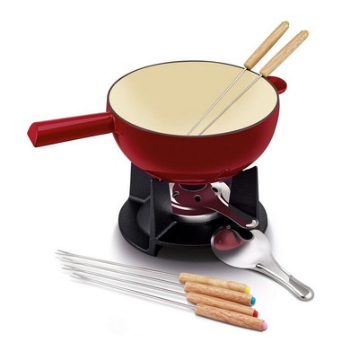Service à FONDUE STAUB 20 cm Mixte Savoyard Bourguignone Rouge Cerise