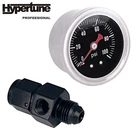 Liquid 0-100psi Fuel Pressure Gauge Regulator Gauge 1/8" NPT W/ 6AN Adapter