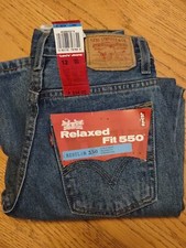 NEW OLD STOCK BOY'S LEVI'S 550 RELAXED FIT RED TAB SZ.12 W.25"