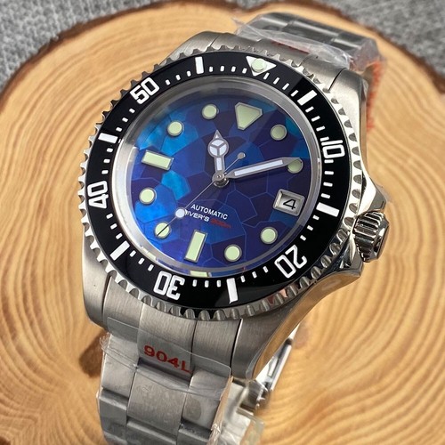 Tandorio 43mm Blue Watch Men 200m Waterproof NH35A Automatic  Sapphire Glass - Picture 3 of 9