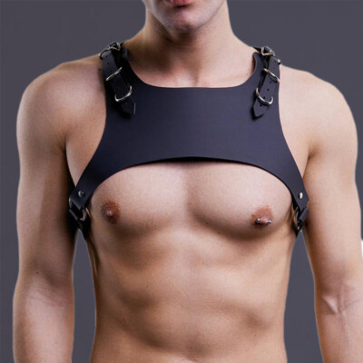 Men Chest Strap Pu Leather Body Harness Sm Bondage Belt Gay Punk Garter  Clubwear | eBay