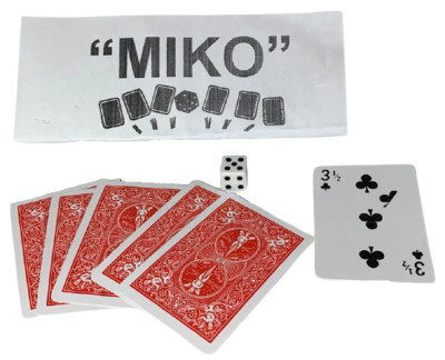 MIKO 3 HALF CLUBS Magic Trick Bicycle Cards Comedy Sucker Prediction Die Mental 