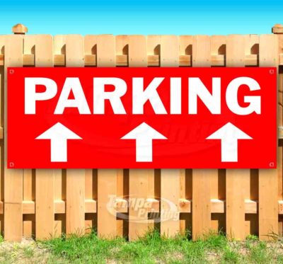 PARKING Advertising Vinyl Banner Flag Sign Many Sizes ARROW