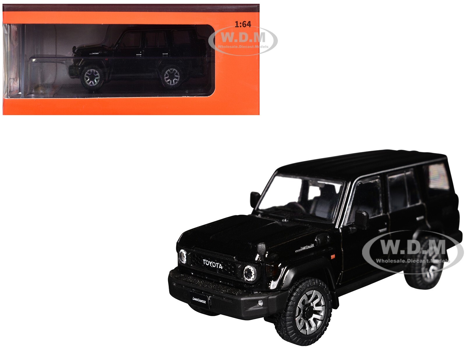TOYOTA LAND CRUISER (J76) RHD BLACK 1/64 DIECAST MODEL CAR BY GCD KS-081-455