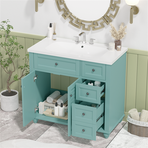 36'' Bathroom Vanity with Sink Vanity Cabinet with 2 Drawers& Soft Closing Doors - Picture 2 of 31