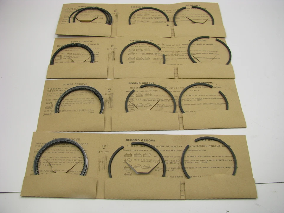 Anillos de pistón TRW T1173 - Tractor Ford estándar 1939-1948 2N 8NAN 9NAN Foto 2 de 3