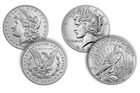 2023 Morgan & Peace Silver Dollar P Combo Lot 23XE 23XH w/Original Box &COA