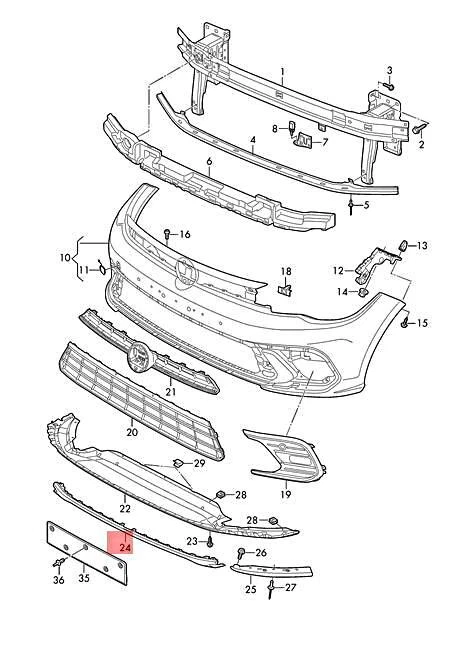 Genuine VW Polo Derby Vento-IND Trim for front spoiler 