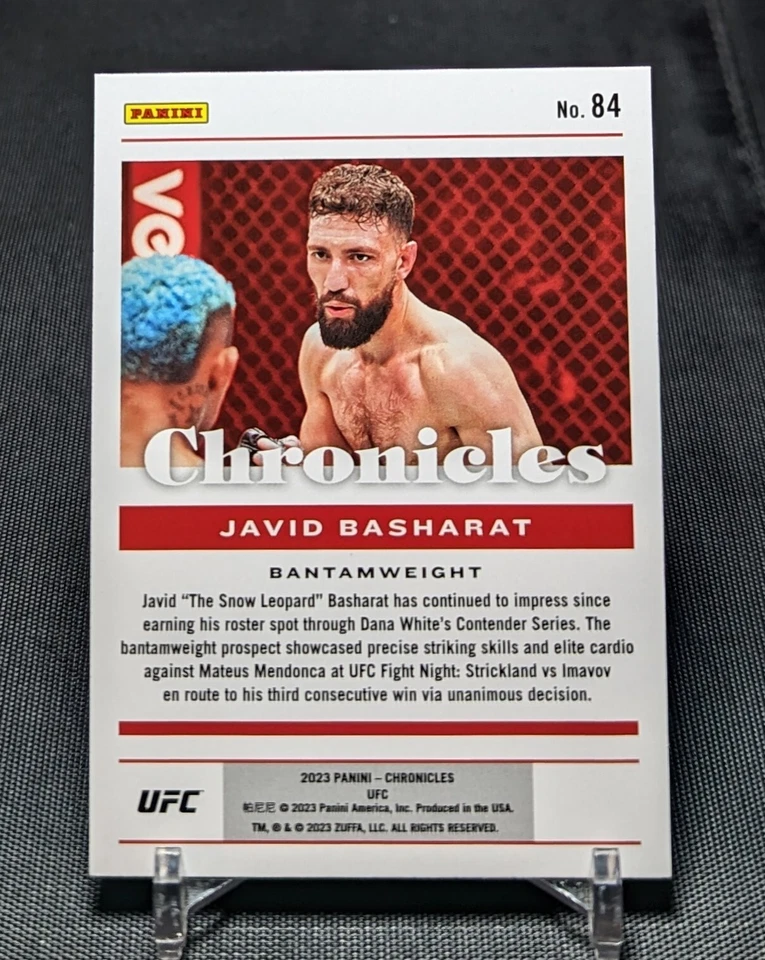 Javid Basharat Rookie RC 2023 Panini Chronicles UFC Card #84 - Image 2 of 2