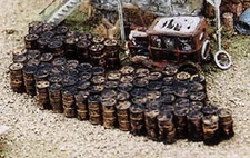 over 70 Oil Drums in 2 Super Piles for fast BULK detailing HO Scale Painted