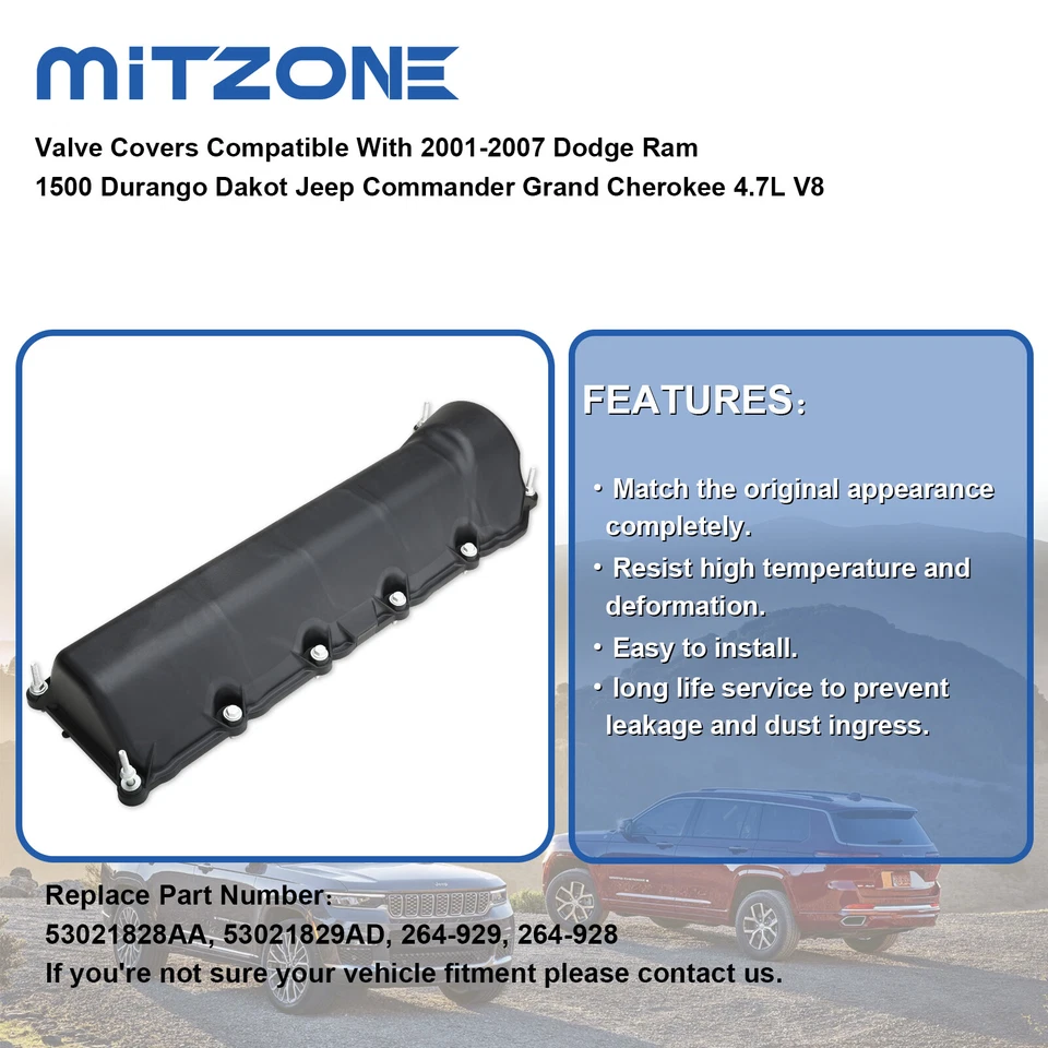 Juego de cubierta de válvula con junta para Dodge Ram 1500 Jeep Grand Cherokee Chrysler 4,7 L🚗 Foto 4 de 4