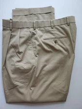 BROOKS BROTHERS Pleated Cuffed BEIGE Dress Casual Pants ACTUAL Sz 36 (37) x 29