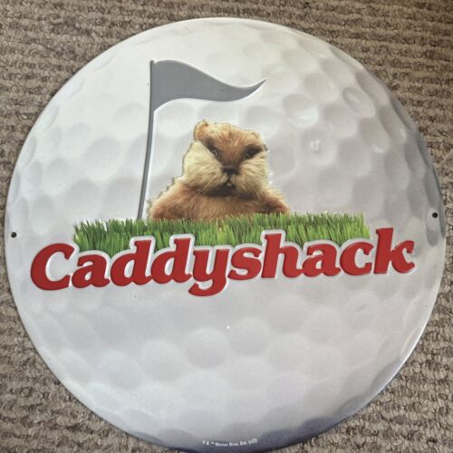 CaddyShack - Round Tin Metal Sign Bushwood Club Gopher Golf Ball Mancave Garage