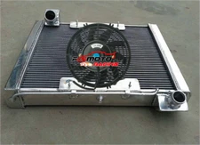 3 Row Aluminum Radiator + Shroud + Fan For 1961-1962 Chevy Chevrolet Corvette MT