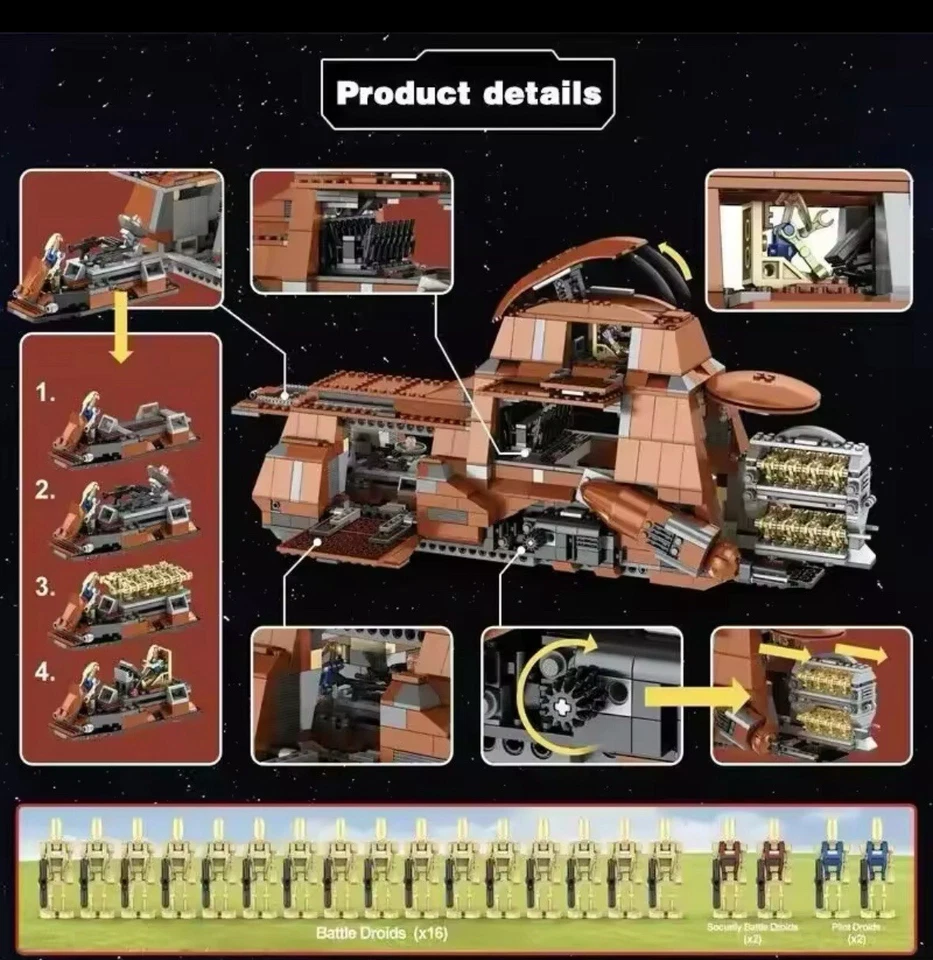 Star Wars ladrillo separatista MTT 1326 PCS tipo 7662 NUEVO (leer descripción) Foto 4 de 4