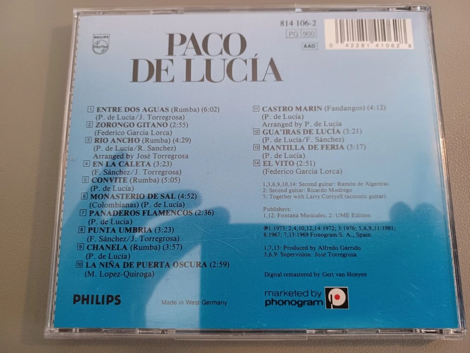 Paco de Lucia  Entre Dos Aguas  CD - Bild 2 von 2
