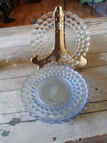Vintage Anchor Hocking Bubble Sapphire Blue 9 1/2”  Dinner Plate Lot of 6