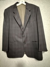 Corneliani Suit Jacket Mens 46 Gray Wool Herringbone Italy Classic Formal